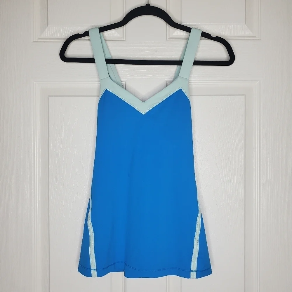 Lululemon Y2K Run Mile A Minute Blue Criss Cross Racerback Luxtreme Tank Top
